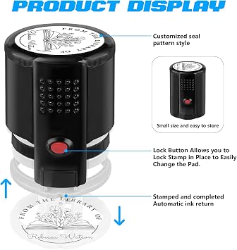 Custom Logo Stamp - Personalised Stamps for Business, Company Stamp with 5 Ink Colors (Logo)