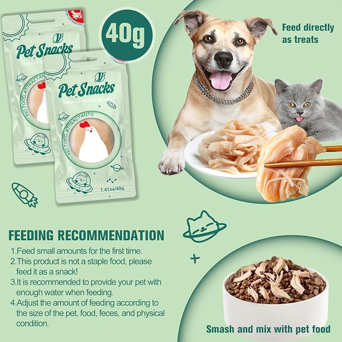 Snack de Pechuga de Pollo al Vapor para Perros y Gatos - 4 Unidades miniatura 6