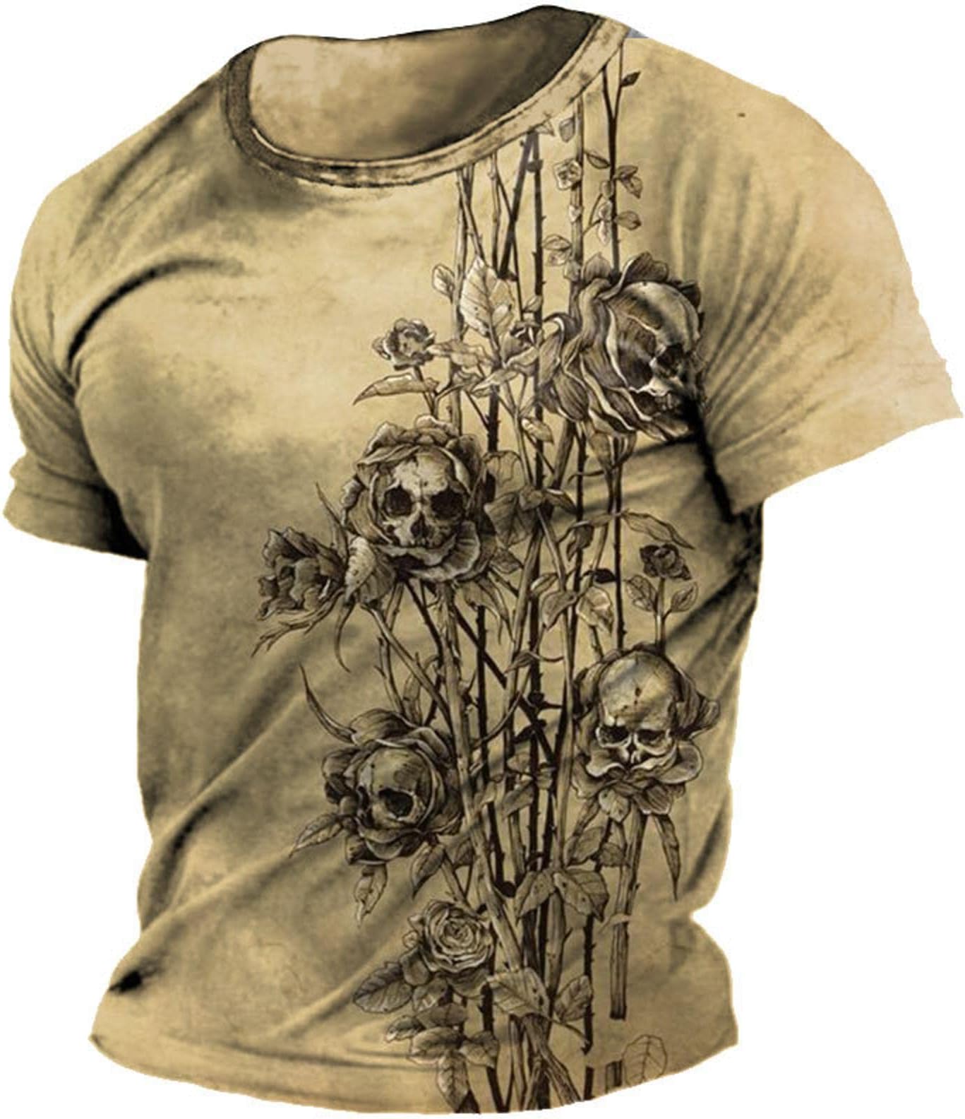 HanzhuoLGMen's Street Fashion TShirt Summer Casual Loose 3D Printed Sports Hip Hop Short Sleeve Tee