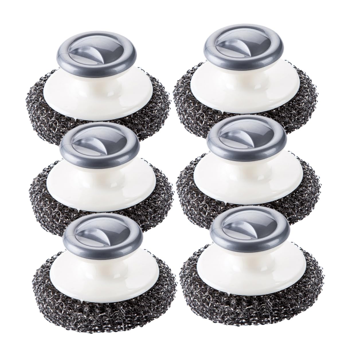 MOLUCKFU 6 Pack Dish Scrubbers Handles Steel Wire Brush for Kitchen Dish Cleaning Tools Easy to Use