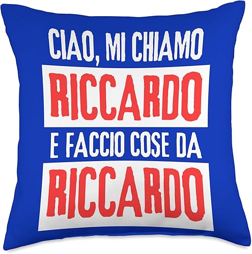 Miniatura 5 de Riccardo Idea Regalo Personalizzata con Nome Ciao Sono Faccio Cose Da Riccardo Personalizzato Throw Pillow, 16x16, Multicolor