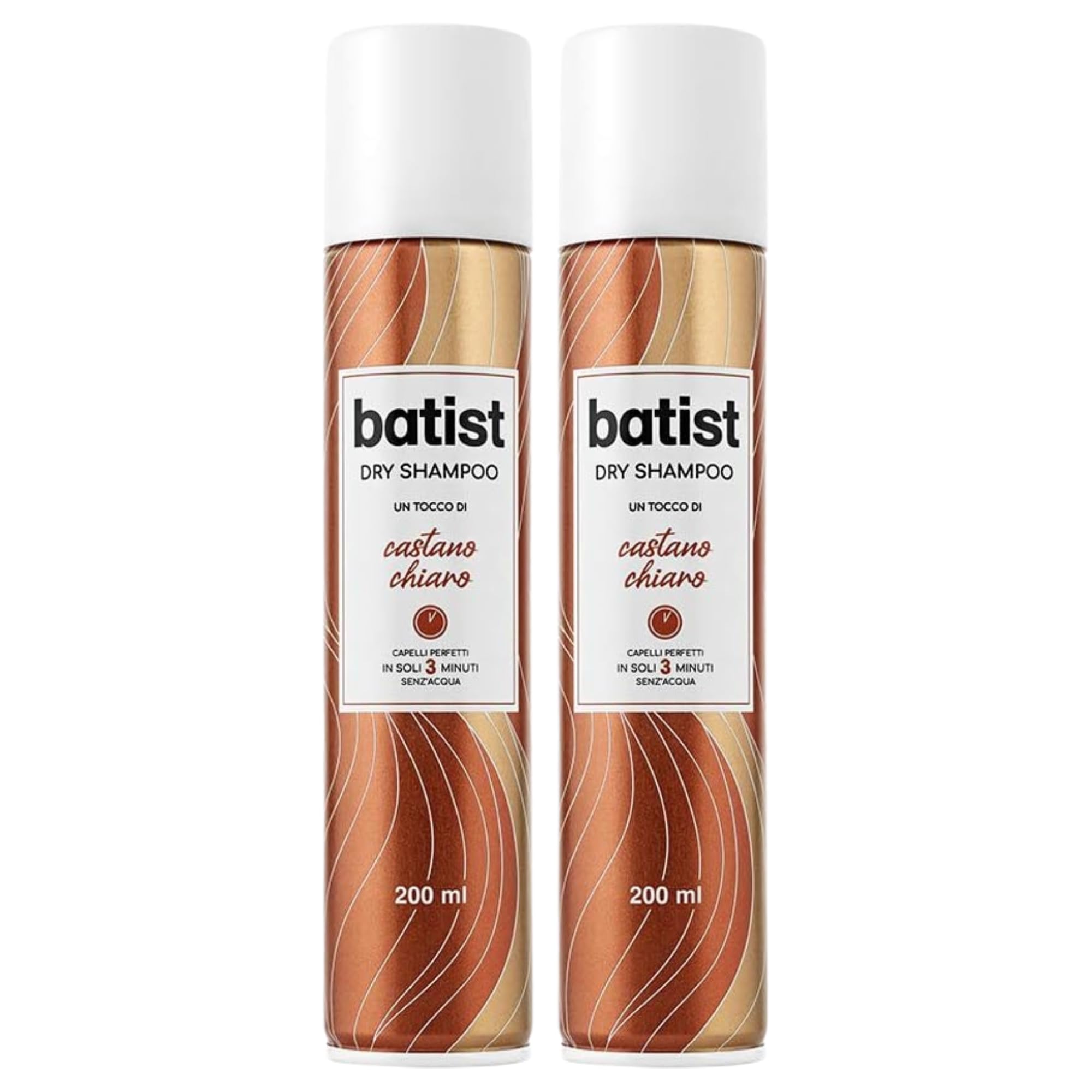 Shampoo Secco, Colore Castano Chiaro, Capelli Perfetti In Soli 3 Minuti Senz'Acqua 200 ml (2 Unità)