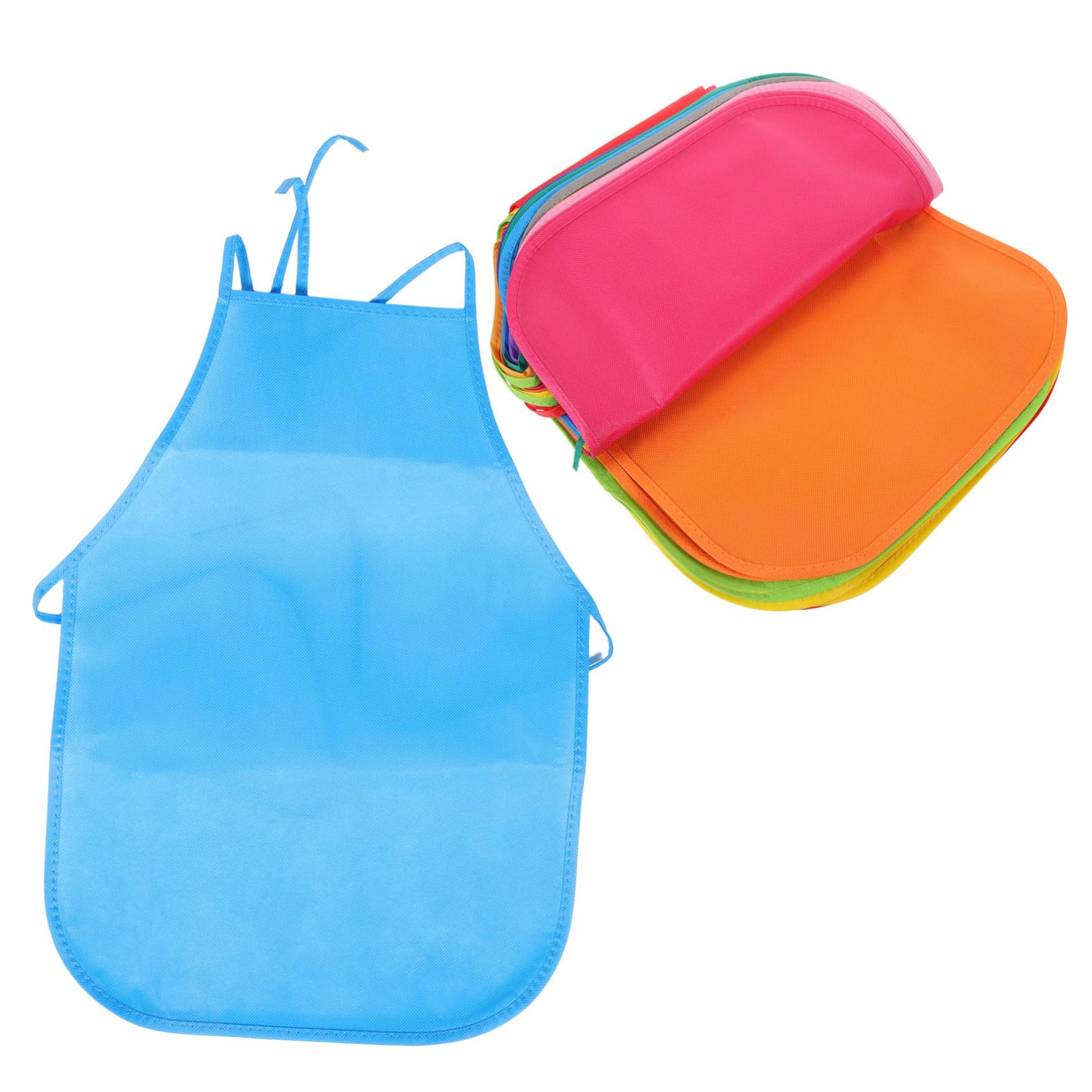 Kinderschürze aus Vliesstoff 24 Stück 33x48cm mit Langen Taillenbändern Wiederverwendbar Malerschürze für Kinder und Kleinkinder für Mal und Bastelaktivitäten Sowie Kinderkochen
