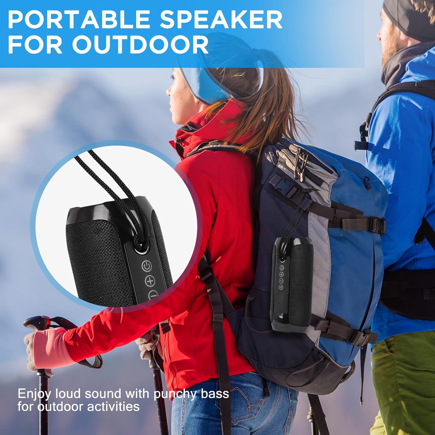 Bluetooth Speaker Wireless Portable Speaker, Mini Speaker Powerful Crystal Clear Sound Ipx4 Waterproof Bluetooth 5.0 TWS Paring Aux & Tf-Card Input for Home Party Beach Outdoor - Image 3