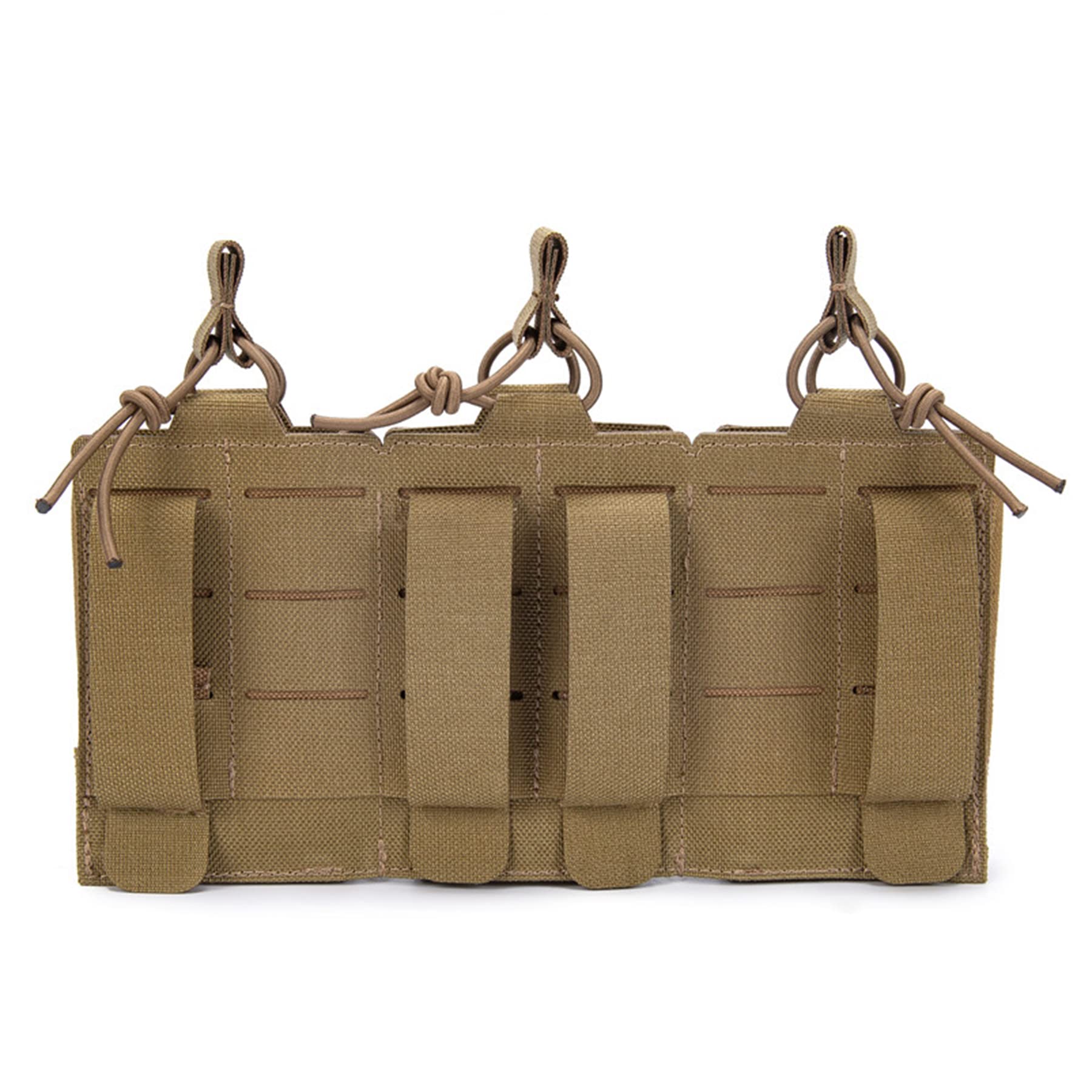 Taktischer Magazintasche für DREI Magazine, Leichter Magazintasche aus 1000D Nylon MOLLE Tripple Open Magazin Pouch Gummischlaufe Retention Mag Taschen für M4 AK Plattenträger Plate Carrier