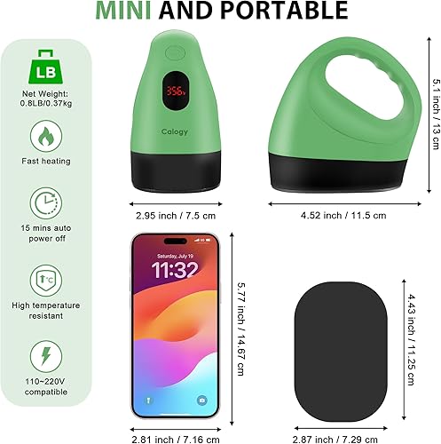 Miniatura 2 de Calogy Mini prensa de calor, máquina de transferencia de calor, control de temperatura constante, base de seguridad aislada, se adapta a
