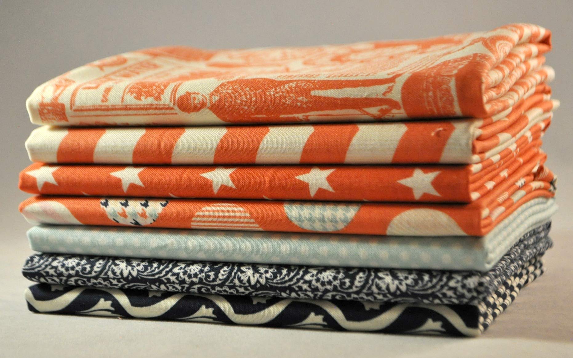 Trendsetter Coral 7 Fat Quarters Bundle by Fancy Pants Designs for Riley Blake, 1 3/4 Yards Total