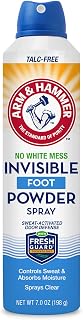 Arm & Hammer Invisible Talc-Free Foot Powder Spray - Odor Eliminator & Sweat Control for Fresh Feet, 7oz Men Women