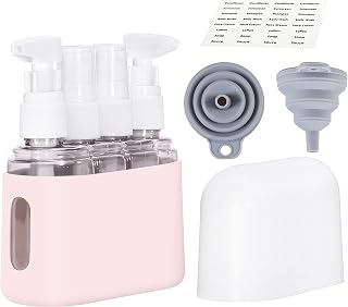 Bpluma TSA Approved Leak Proof Travel Bottles for Toiletries - Airplane Kit with Labels (4 Pack)