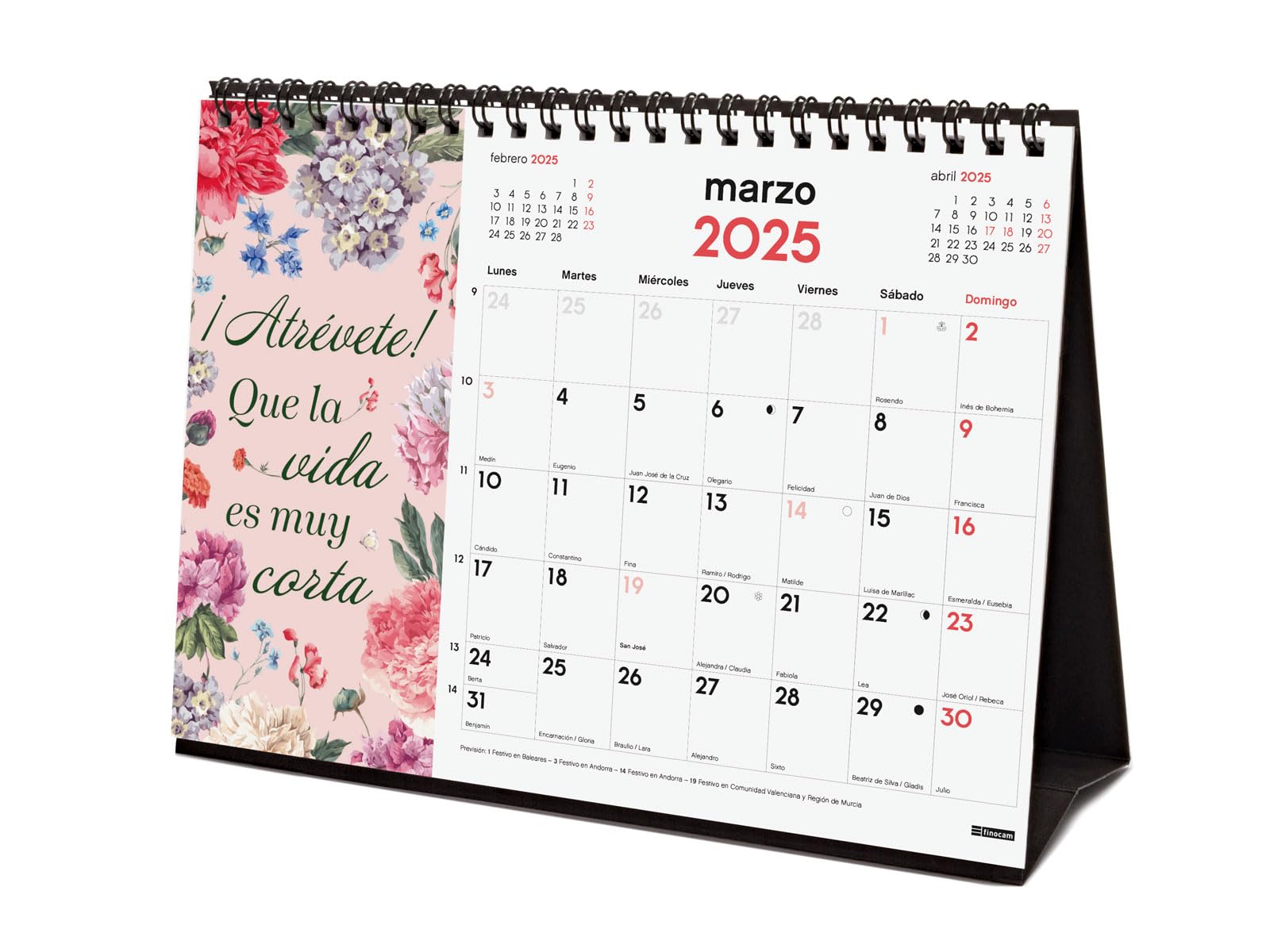 Finocam - Calendar Desktop Images to Write 2025 Month View January 2025 - December 2025 (12 months) Motivational phrases Spanish - Image 4