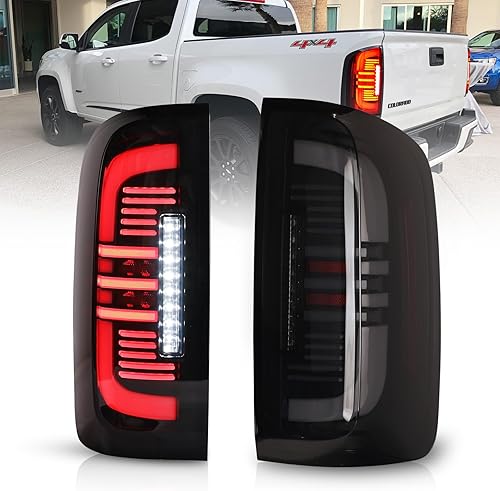 AUTOWIKI Luces traseras para Chevy Colorado 2015-2022 - LED completo con señal de giro secuencial, luz trasera para Colorado 15-22 con lámparas de