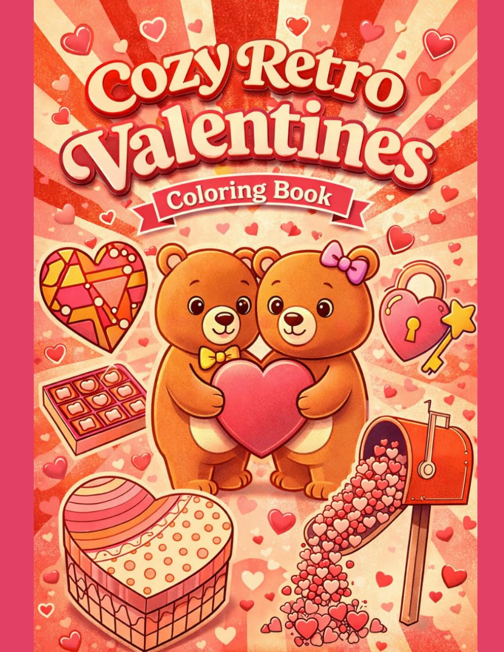 Cozy Retro Valentines Book: Bold & Easy 1960s-Inspired Valentine Designs for Relaxation, Stress Relief, and Cozy Creative Fun