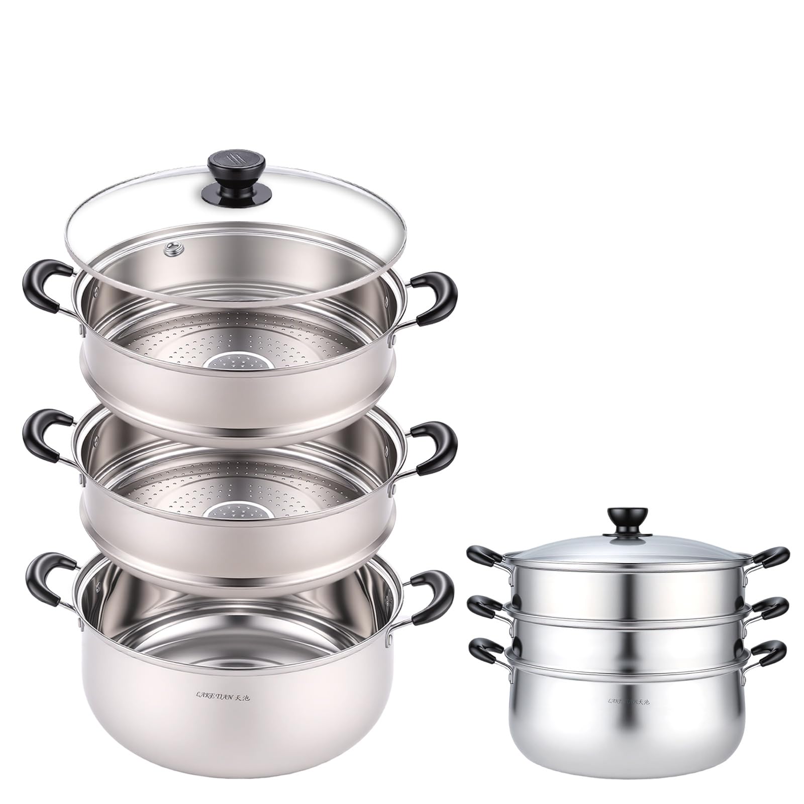 Amazon.com: 3 Tier Stainless Steel Steamer Pot For Cooking With