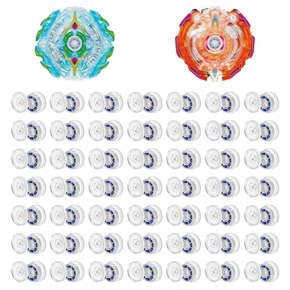 NBEADS 60 Sets Fidget Spinner Bearing, Clear Plastic Replacement Caps with Carbon Steel Alloy Bearings DIY Hand Spinner Parts for Resin Casting Craft Daily Relaxation, 15x12mm
