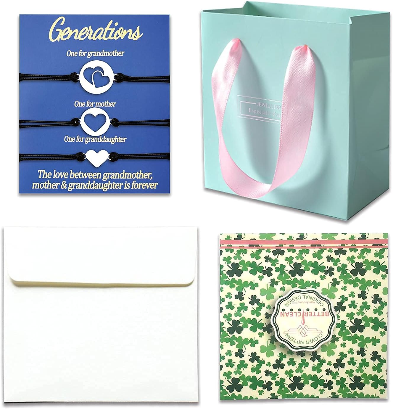 Great Grandma Gifts Nana Mom Granddaughter Daughter Gift Matching Bracelets 3 Gnerations 4 Generations Mothers Day Gifts Grandmother Mother Mommy and Me Love Heart Adjustable Simple Jewelry - Image 3