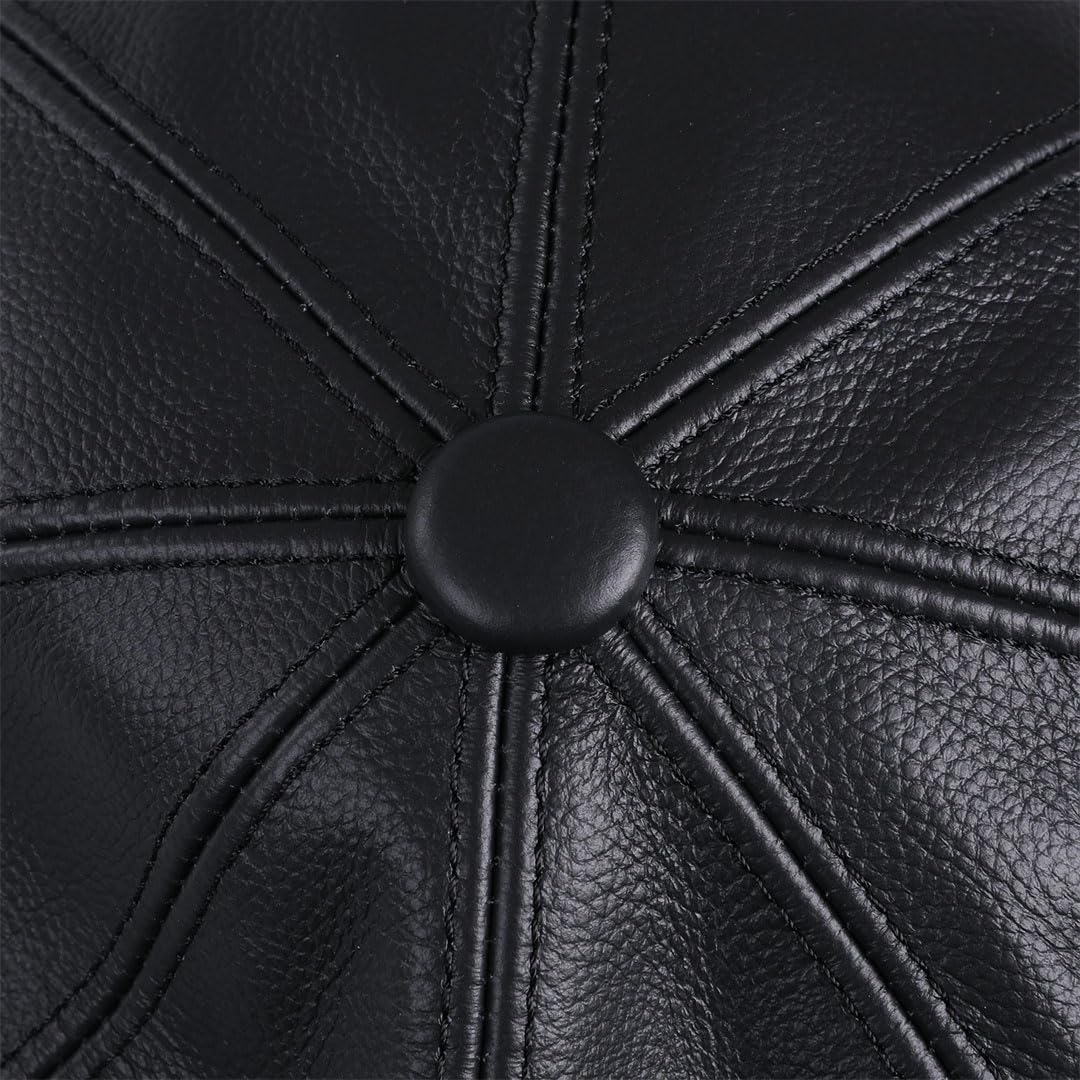 Newsboy - Gorra plana para hombre, 100% piel de vacuno auténtica de primera calidad, gorra de golf