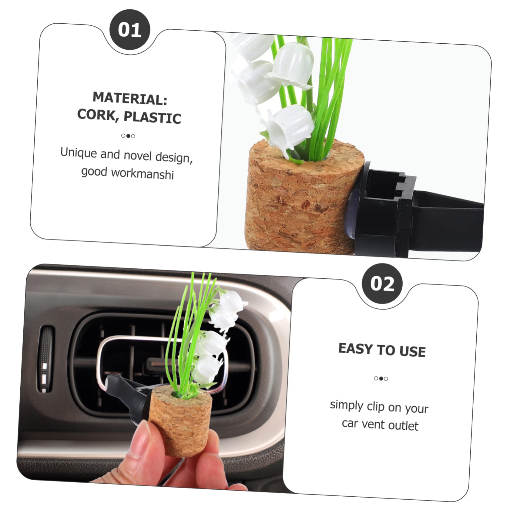 Mobestech 5pezzi Clip Aromatica Per Ventola Auto Decorazione Interna Con Aspetto Di Vaso Di Piante Facile Da Utilizzare Materiale Resistente e Versatile Per Auto Ufficio e Casa