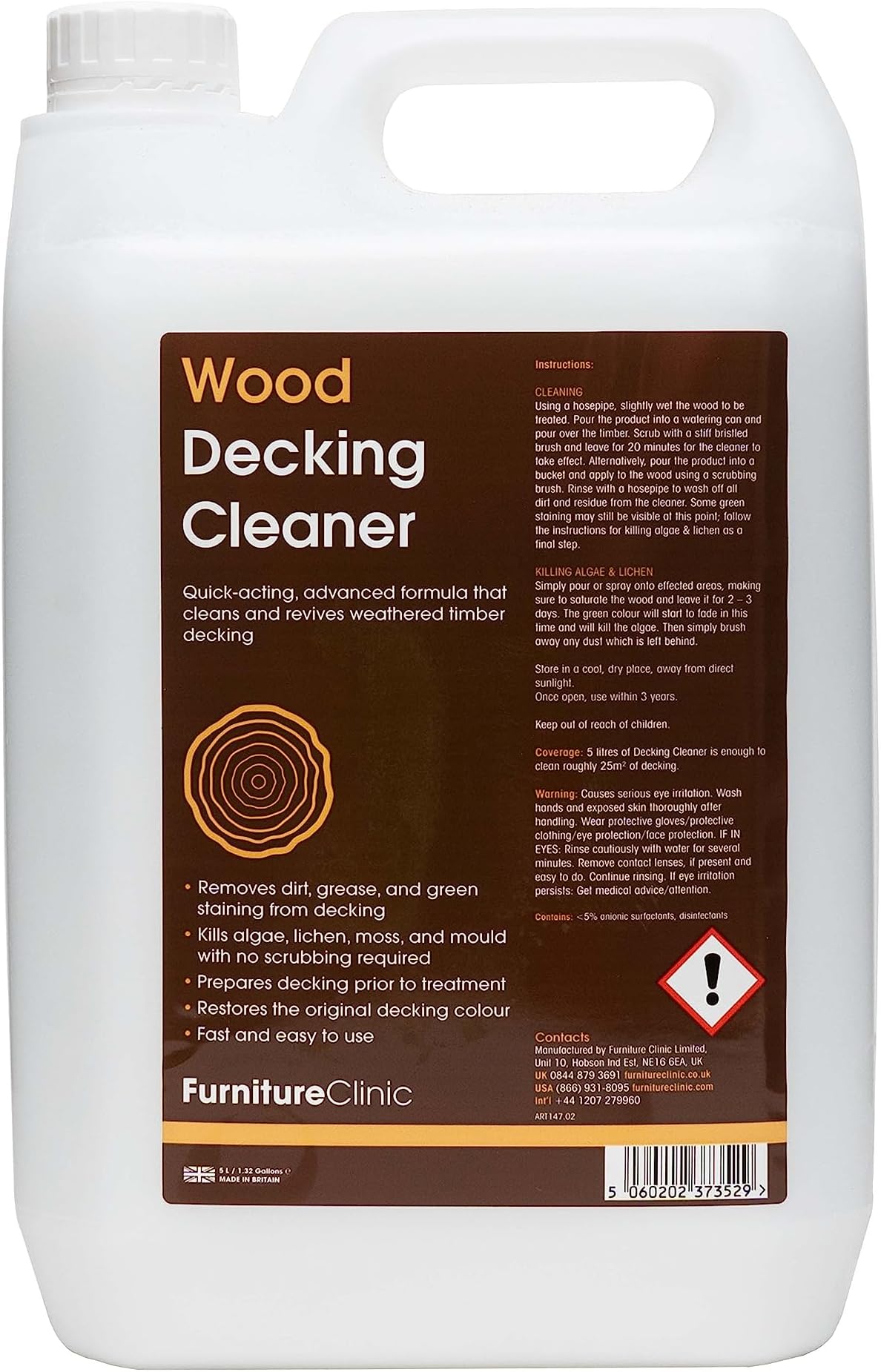 Ronseal RSLPRESPR 20ml Decking Cleaner Amazon.co.uk DIY & Tools