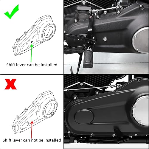 Miniatura 6 de TCT-MOTORPARTS Controles Negros Centrales Medianos Set de Cambio Lateral Compatible con Harley Fat Bob FXFB FXFBS Sport Glide FLSB 2018-2025