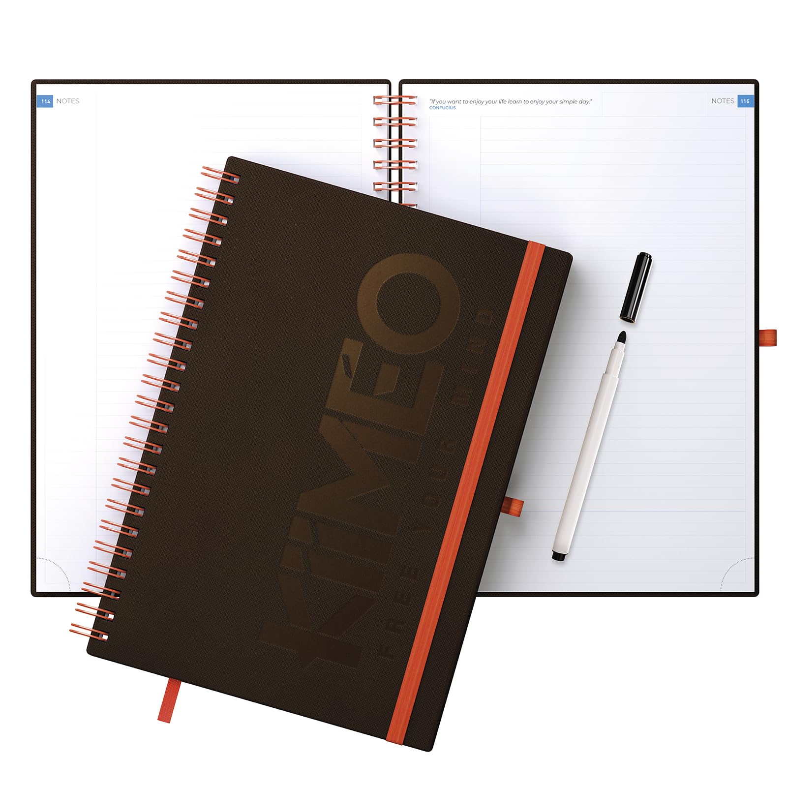 KIIMEO - Innovative Premium notebook - Bonus: a personal development theme on Time Management - Useful and practical templates - 140 pages of 100g