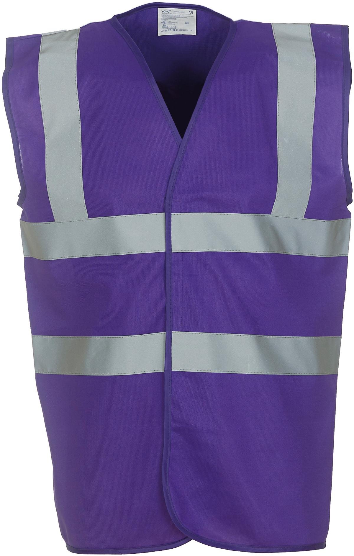 Yoko Hi Vis 2 Band And Braces Waistcoat (hvw100) L Purple