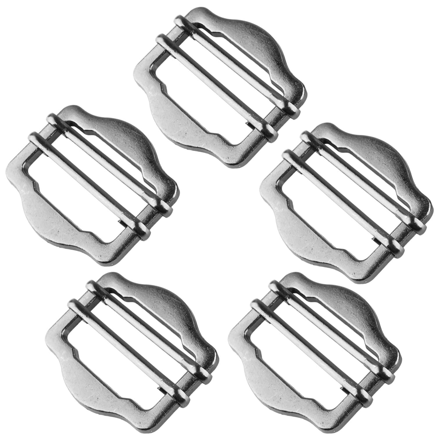 ANI Accessories Matt Grey Double Prong Buckle Strap Buckles for Shoes Purse Making Accessories