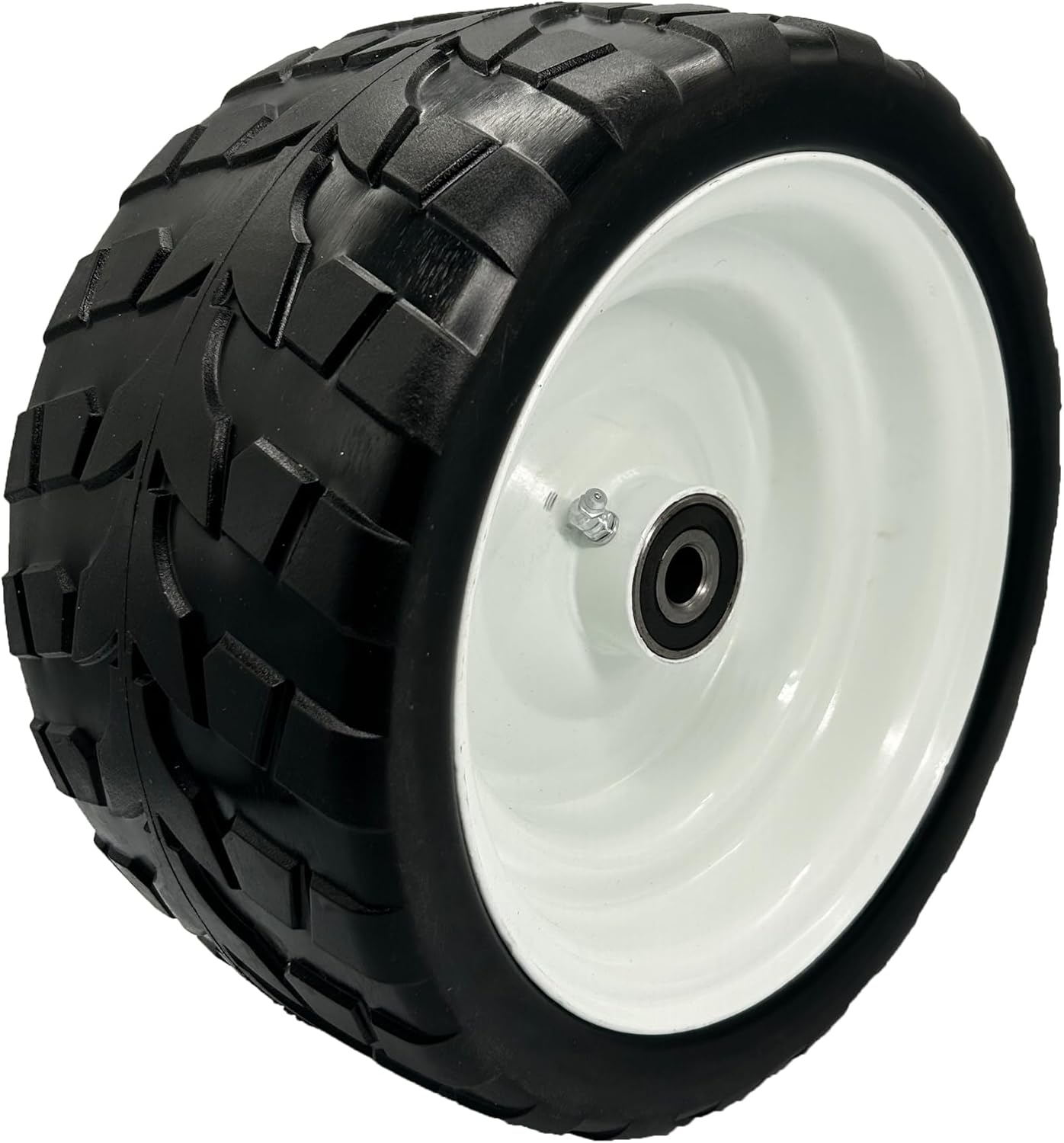 12x6.00-6 Flat Free Lawn Mower Tire with 5/8 & 3/4 Bearings, 3-6” Center Hub 12x6x6 Solid Lawn Mower Tire for Zero Turn Lawnmower Garden Trailer Yard Tractor (2)