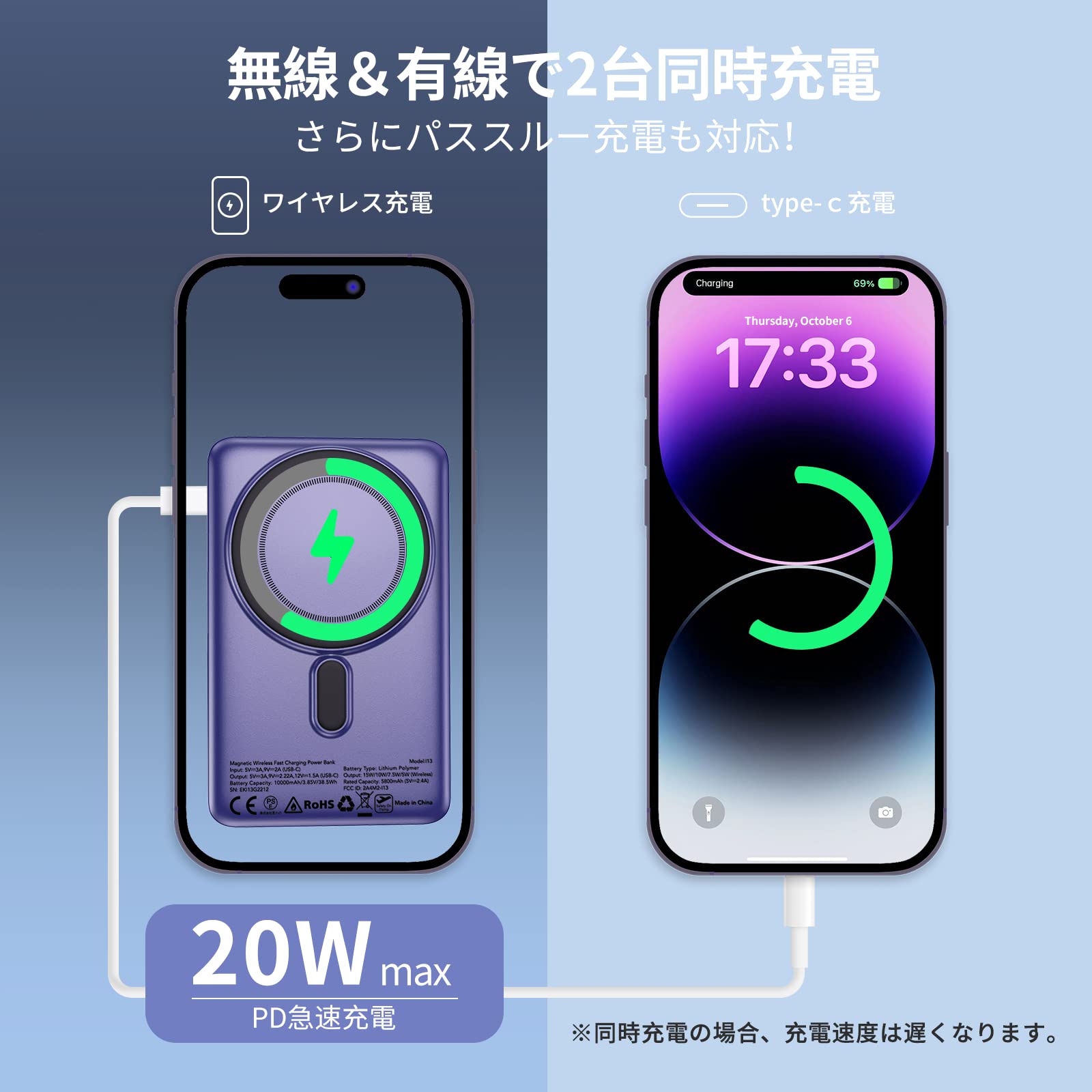 早い者勝ち‼️euker モバイルバッテリー 25200mah 急速充電 早い者勝ち‼️euker モバイルバッテリー 25200mah 急速充電