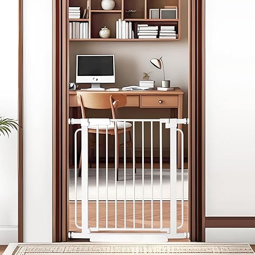 Miniatura 11 de Puerta extra ancha para bebés con puerta de 57.5 a 66 pulgadas montada a presión, puertas de bebé para niños de cierre automático para puertas sin