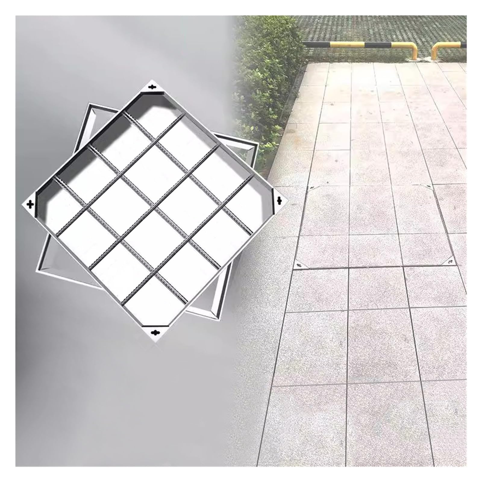 Couvercle de Regard Invisible en Acier Inoxydable Robuste pour Esthétique Terrasse