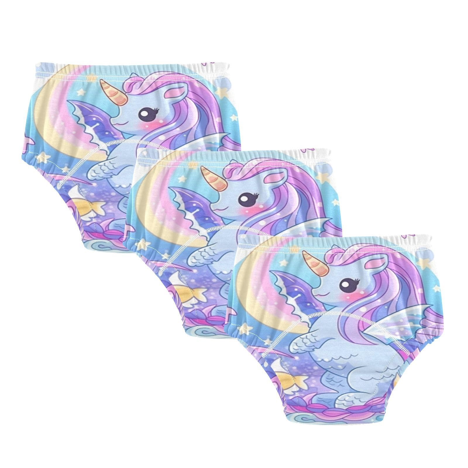 Coikll Rainbow Mermaid Horse Toddler Training Underwear Waterproof Baby Pee Pants -2T