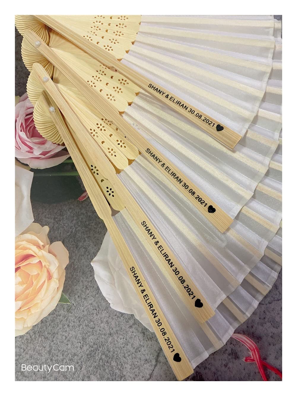 Abanico Plegable Abanico Plegable De Seda De Lujo Personalizado, Elegante Caja De Regalo Cortada Con Láser + Regalo De Fiesta / + Regalo De Boda Estampado, 20 Piezas Por Lote Abanico (6) (14) (3 )