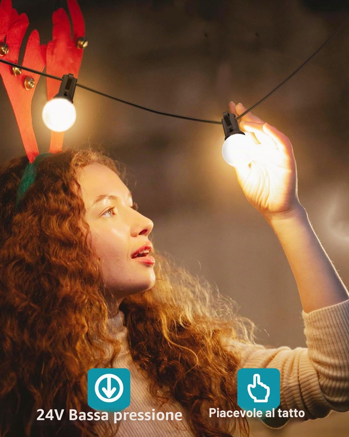kolpop Catena Luminosa Esterno, [2 Pacchi] 23.1M/76FT Timer/Diminuzione Luci da Esterno Giardino G40 con 30+3 Lampadine di Ricambio, 2700K Luci da Esterno per Casa Giardino Festa Matrimonio Caffè