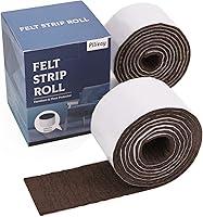 Vista 1 de Pllieay Paquete de 2 rollos de tiras de fieltro con respaldo adhesivo, almohadillas de fieltro para muebles de uso pesado para pisos de madera dura