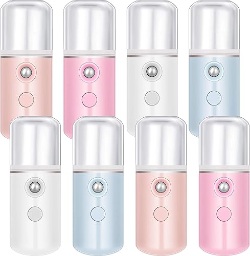 Mudder 8 piezas nano pulverizador facial portátil mini atomización facial recargable por USB 1.0 fl oz vapor facial para cuidado de la piel,