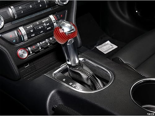 Miniatura 6 de JeCar Cubierta interior de fibra de carbono para Ford Mustang 2015-2019 (fibra de carbono roja)