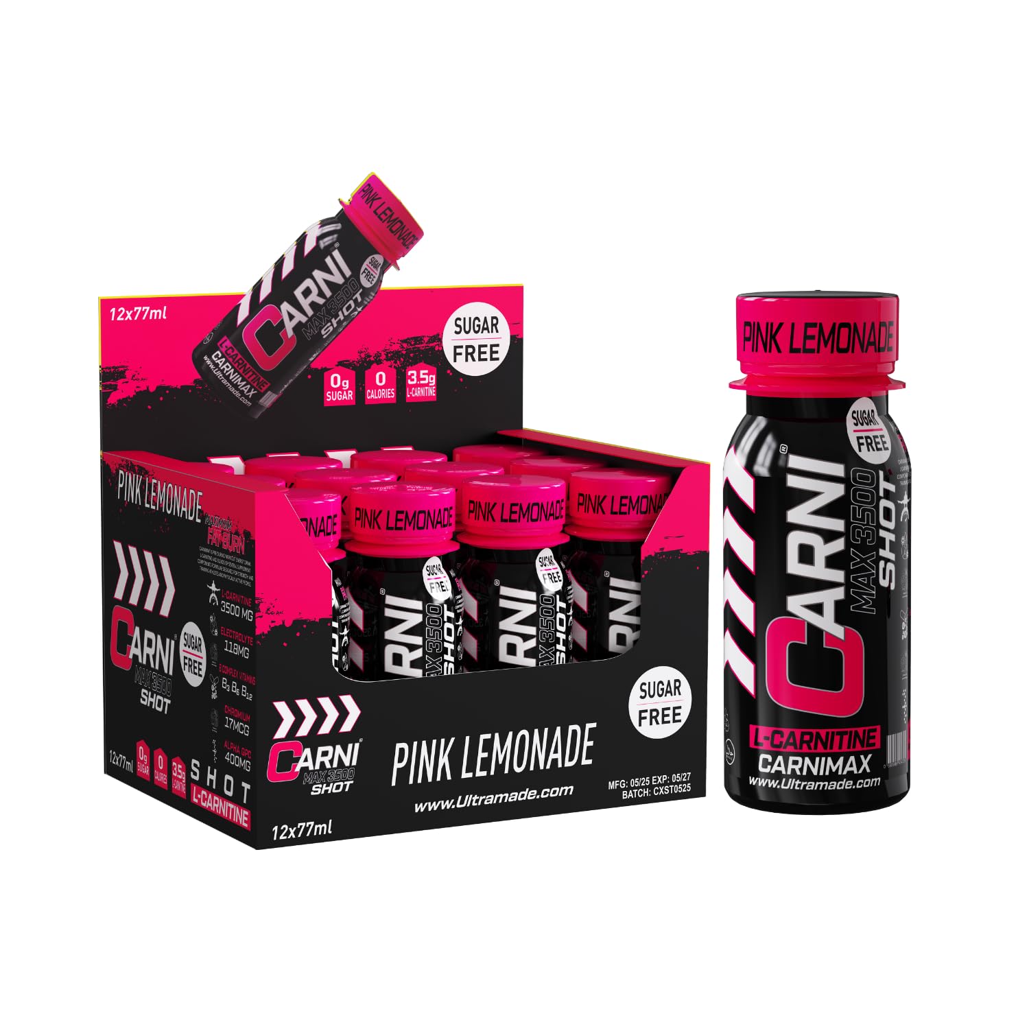 l-carnitine chromium shots Zero Shot 60 mL 3000Mg 12 Pieces LeanShots Liquid L-Carnitine Shot (3000mg)