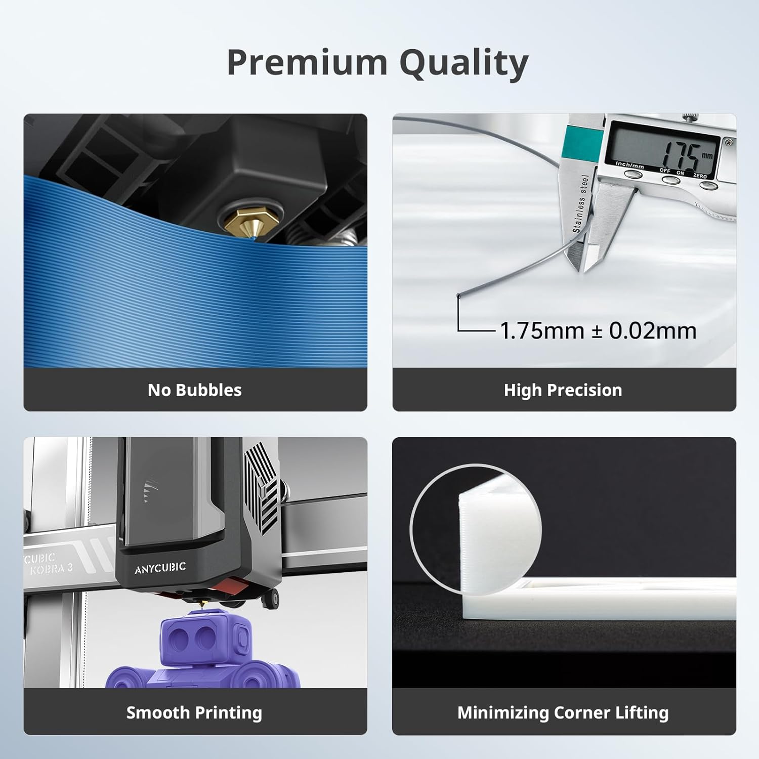 ANYCUBIC PLA Filament Refill 1.75mm, 3D Printer Filament, for Reusable Spools, Dimensional Accuracy +/- 0.02mm, Fit with Most Reusable Spools, 1KG, Green - Image 9