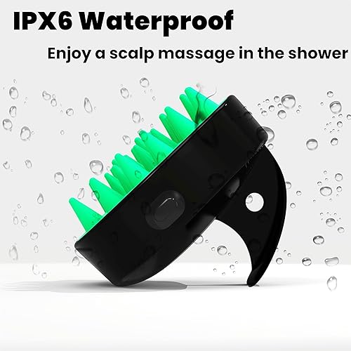 Miniatura 9 de Masajeador recargable del cuero cabelludo, cepillo de masaje de cabeza vibratoria (blanco)