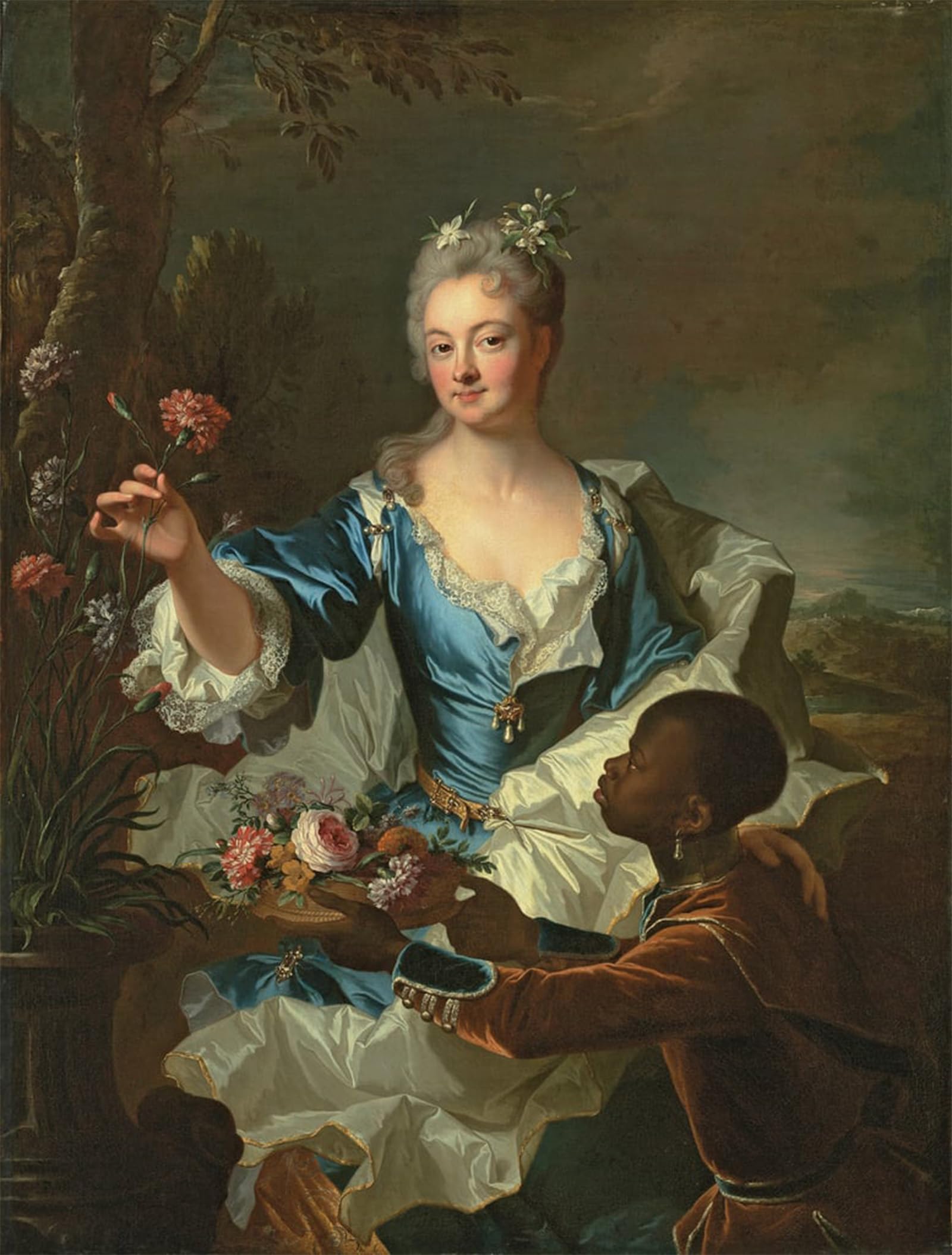 SERENDIPITP Vintage Picture Print on Canvas Wall Art Poster Portrait of Hyacinthe-sophie De Beschanel-nointel Marquise De Louville by Hyacinthe Rigaud Artwork Print Poster for Wall Decor 60x90cm