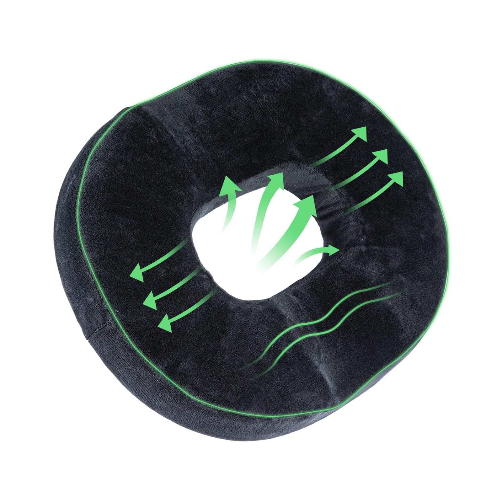 JF HOME BLISS Donut Cushion for Tailbone Pain Relief, Orthopedic Memory Foam Coccyx Cushion for Sciatica, Hemorrhoids & Back Pain, Pressure Relief Seat for Office, Car, Wheelchair & Long Travel Use