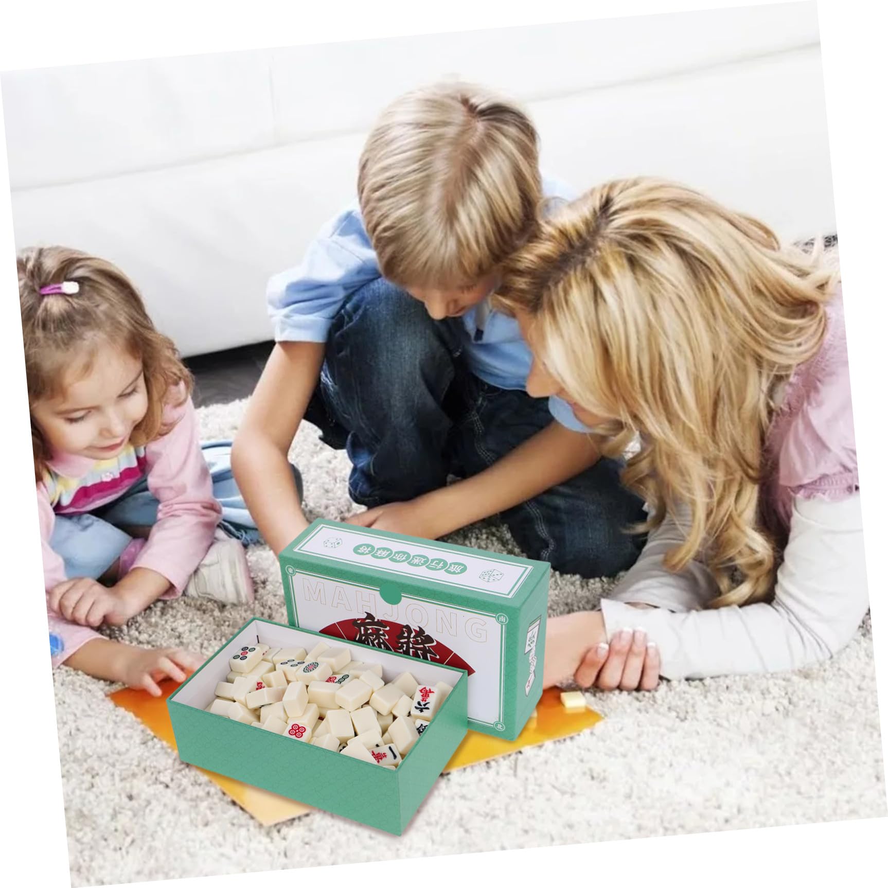 GALPADA Mini-Mahjong-Set Tragbar für Reisen Kompakt für Kleine Räume mit Handgerollten Steinen für Familienfeiern und Gesellige Anlässe aus Robusten Materialien für Langlebigen Spielspaß