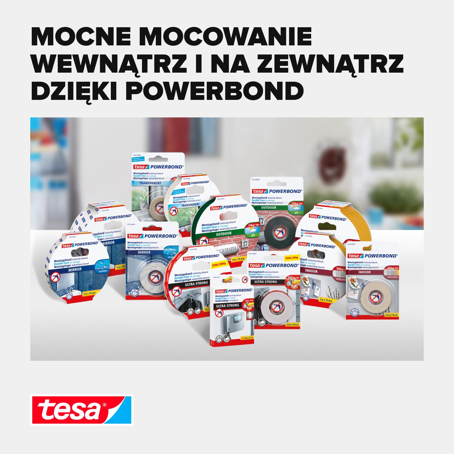 Tesa PowerBond 55792-00001-00 Taśma Montażowa, Biały, 5m x 19mm