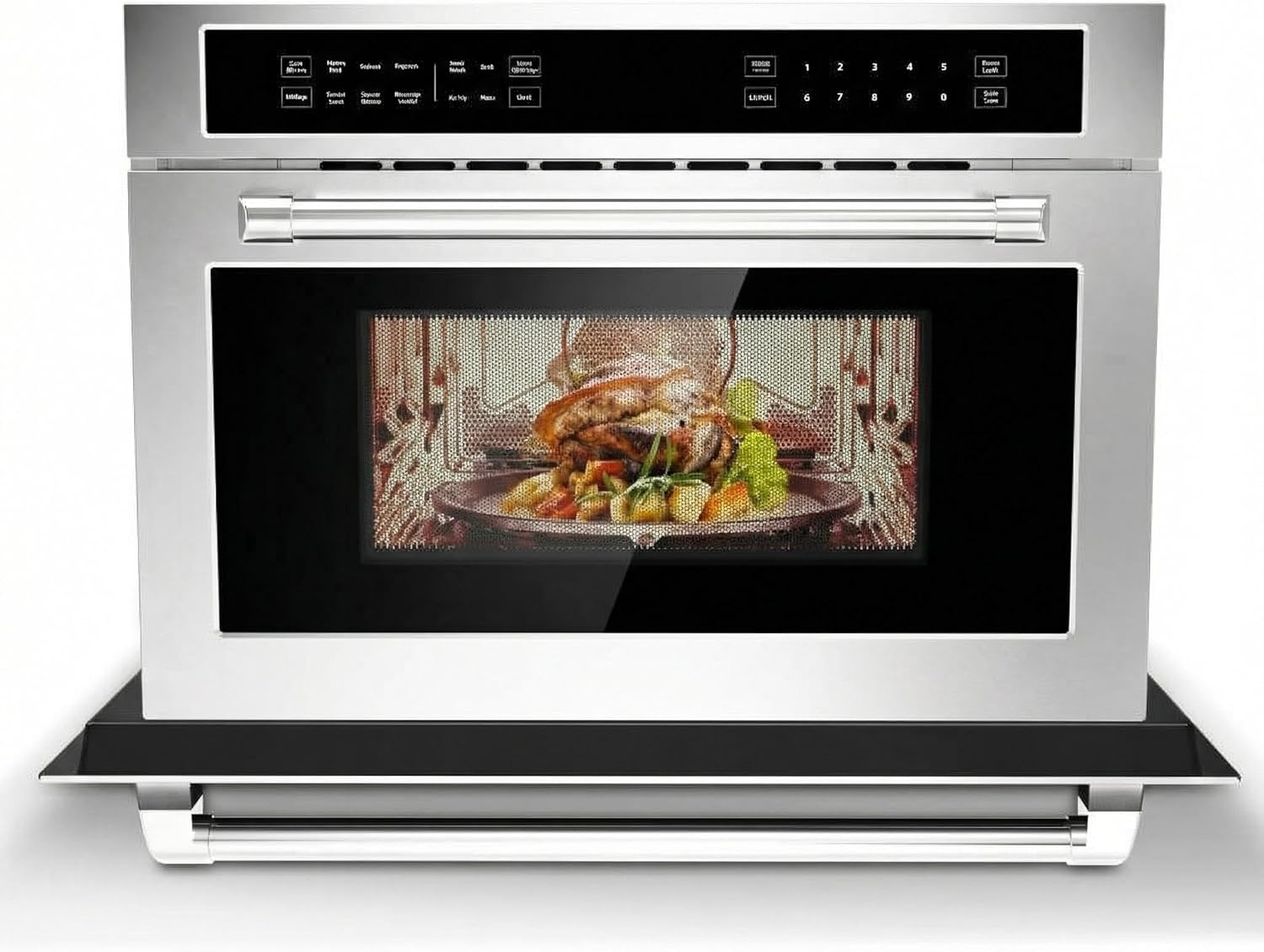 30 Inch Built-in Convection Oven and Microwave Combination, 1.6 Cu ft Microwave Convection Oven with Child Safety Lock, Touch Control,120V/60Hz/1700W