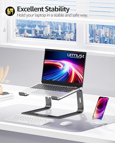 Miniatura 2 de Urmust Soporte elevador de aluminio para computadora portátil compatible con MacBook Air Pro, Dell, HP, Lenovo Samsung, Alienware todas las
