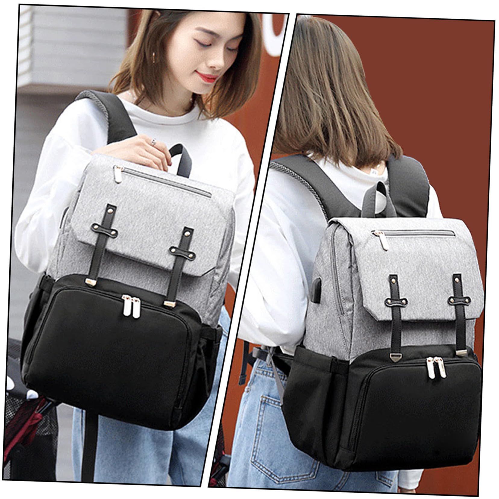 YARNOW Multifunktionaler Babytasche Rucksack aus Oxford Stoff mit Großem Fassungsvermögen und Verschleißfest für Ausflüge und Unterwegs als Mamatasche