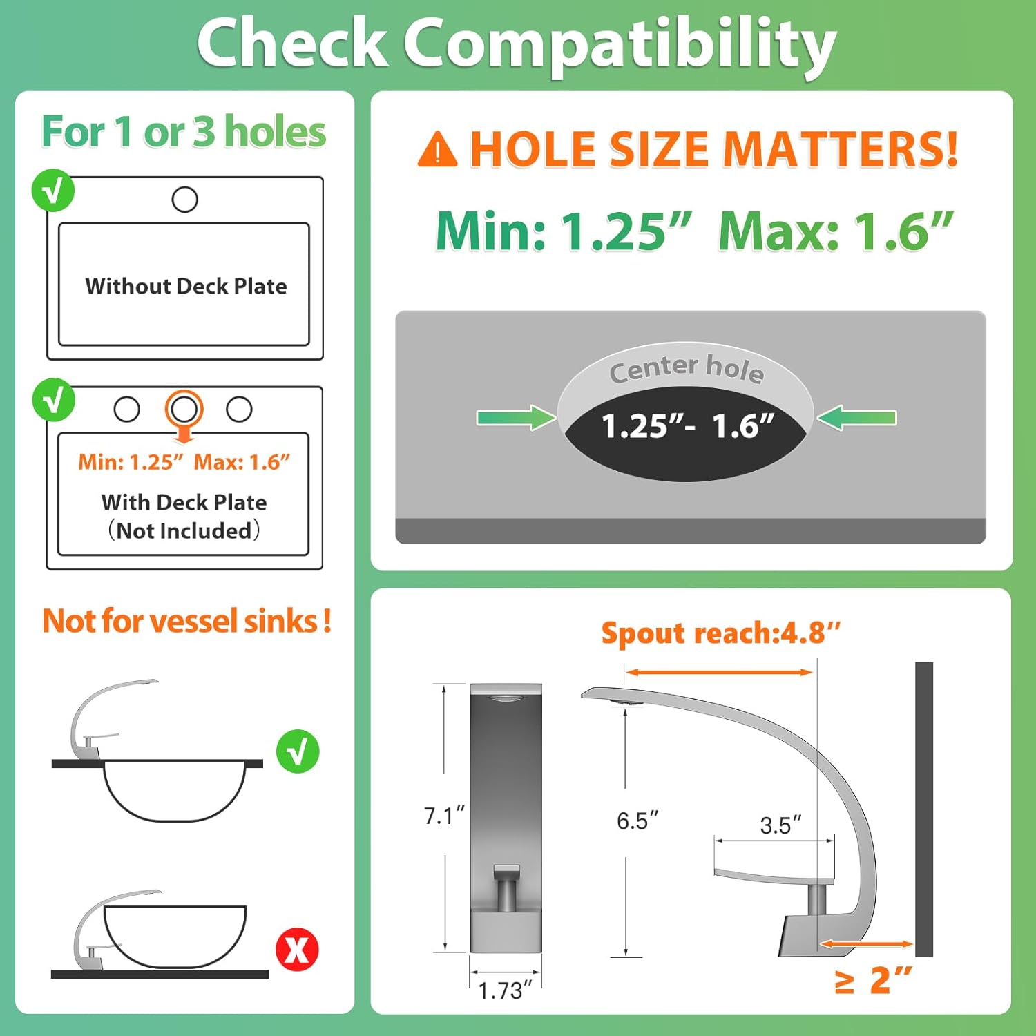 Bathroom Sink Faucet Modern Single Hole 1-Handle Faucet, Brushed Nickel Solid Brass Faucets, Mount Curved Lavatory Faucets Mixer Tap - Image 3