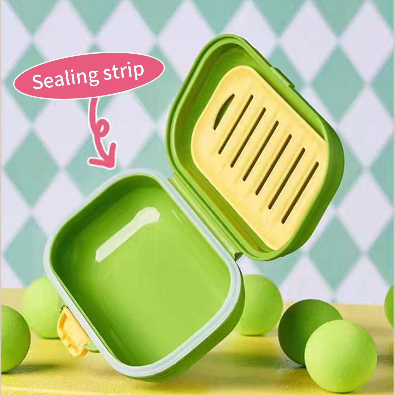 YoHyien 2 Stuks Reis Zeepbakje met Deksel, Waterdichte Zeepdoos Reis, Lekvrije Zeep Houder voor Reizen, Draagbare Zeepdoosje voor Badkamer, Sportschool, Camping, School (Wit Groen