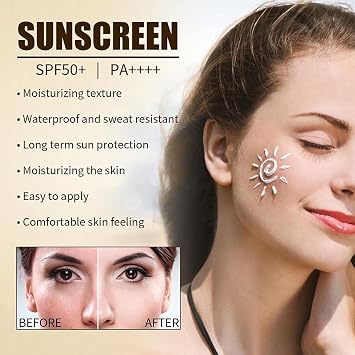 Rice + Probiotics SPF50+ PA++++ Sunscreen, Sunscreen SPF 50, Waterproof Sun Serum, Rice Probiotics Sunscreen SPF50+ Sunscreen, Rice Sun Protection Korean 50 ml (1 Piece)