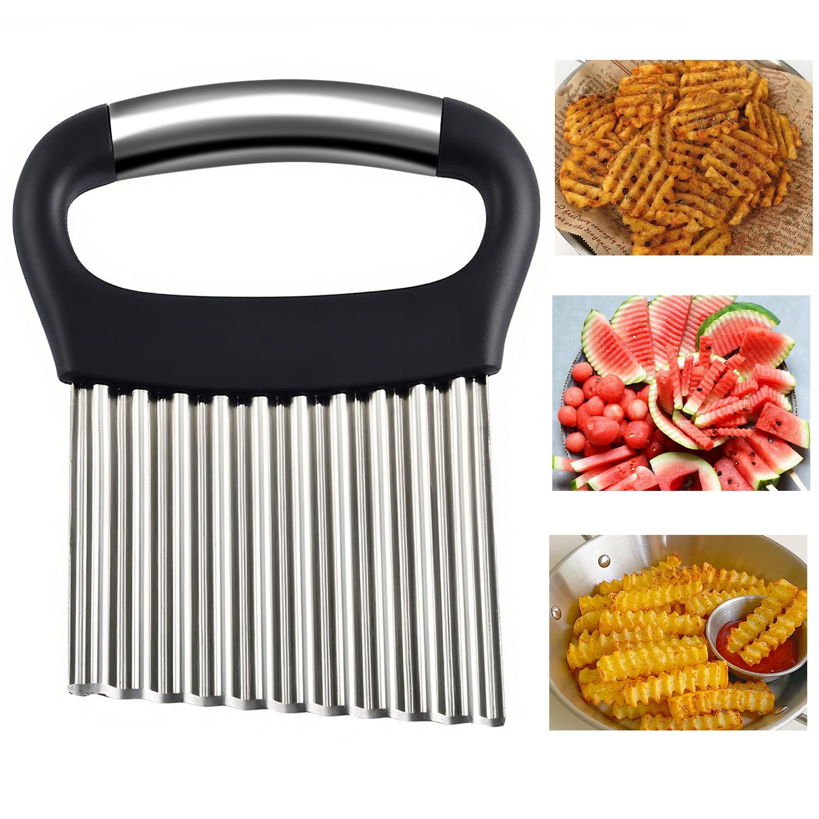 Frites ondulées de pommes de terre avec le coupe-légumes froissé FANTEXY